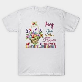 May Girl - Flower Basket T-Shirt